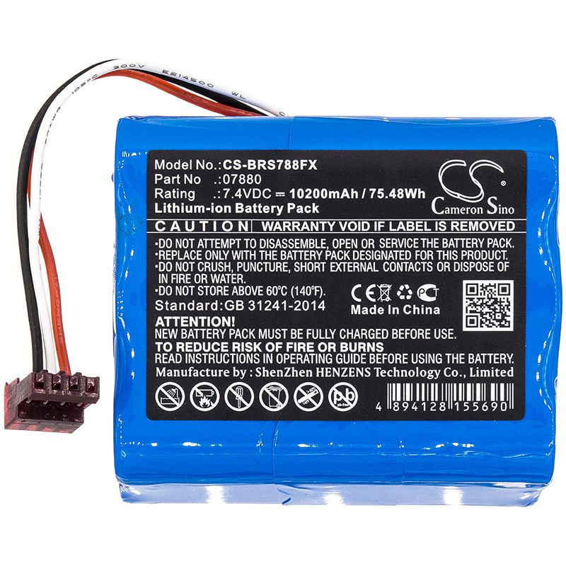 Li-ion Battery fits Bright Star, 7802, 7815 7.4V, 10200mAh Flashlight Cameron Sino Technology Limited