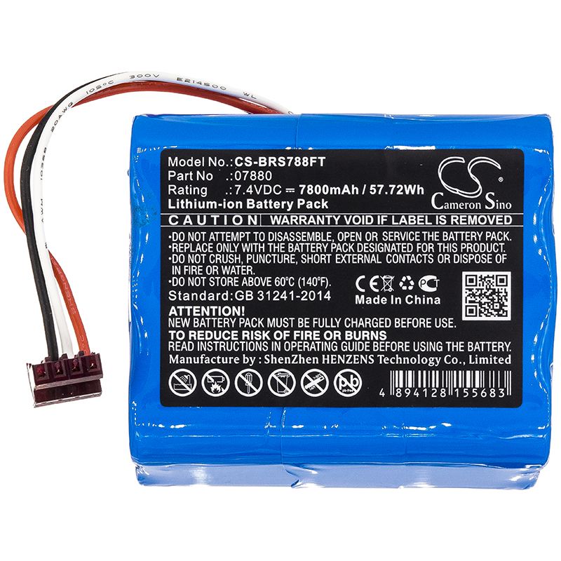 Li-ion Battery fits Bright Star, 7802, 7815 7.4V, 7800mAh Flashlight Cameron Sino Technology Limited