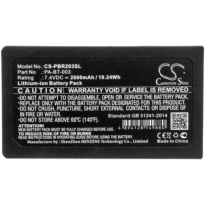 Li-ion Battery fits Brother, Rj-2030, Rj-2050 7.4V, 2600mAh Portable Printer Cameron Sino Technology Limited