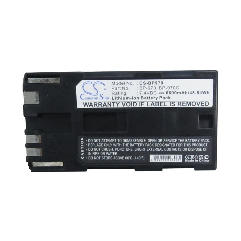 Li-ion Battery Fits Canon, C2, E1, E2 7.4v, 6600mah Camera Cameron Sino Technology Limited