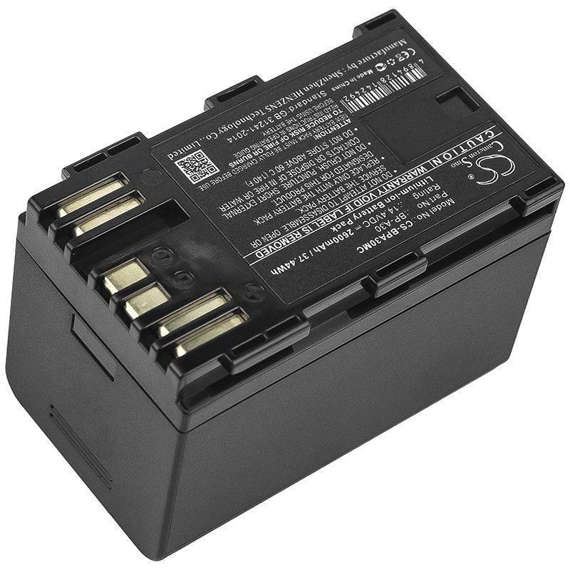 Li-ion Battery fits Canon, Ca-cp200l, Eos C200, Eos C200 Pl 14.4V, 2600mAh Camera Cameron Sino Technology Limited