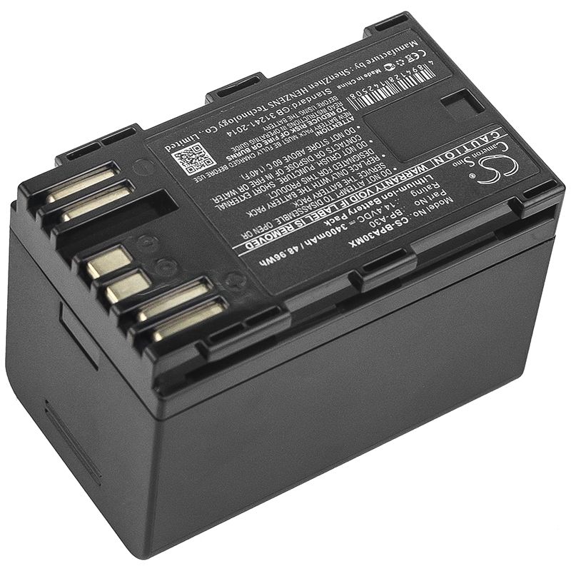 Li-ion Battery Fits Canon, Ca-cp200l, Eos C200, Eos C200 Pl 14.4v, 3400mah Camera Cameron Sino Technology Limited