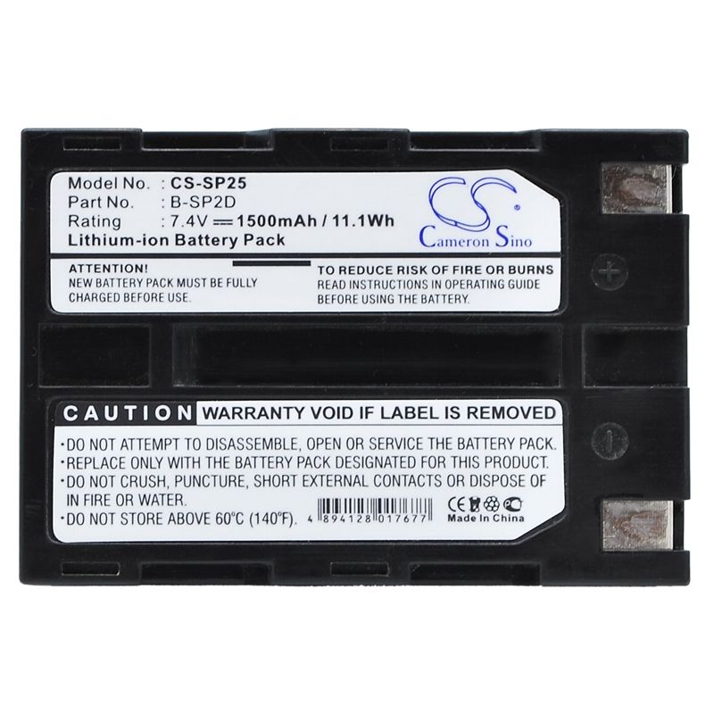 Li-ion Battery fits Canon, Canoscan 8400f Scanner, Toshiba, Tec B-sp2d Portable Bluetooth Printer 7.4V, 1500mAh Portable Printer Cameron Sino Technology Limited