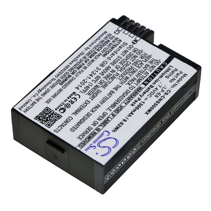 Li-ion Battery fits Canon, Ef-s, Eos 550d 7.4V, 1300mAh Camera Cameron Sino Technology Limited