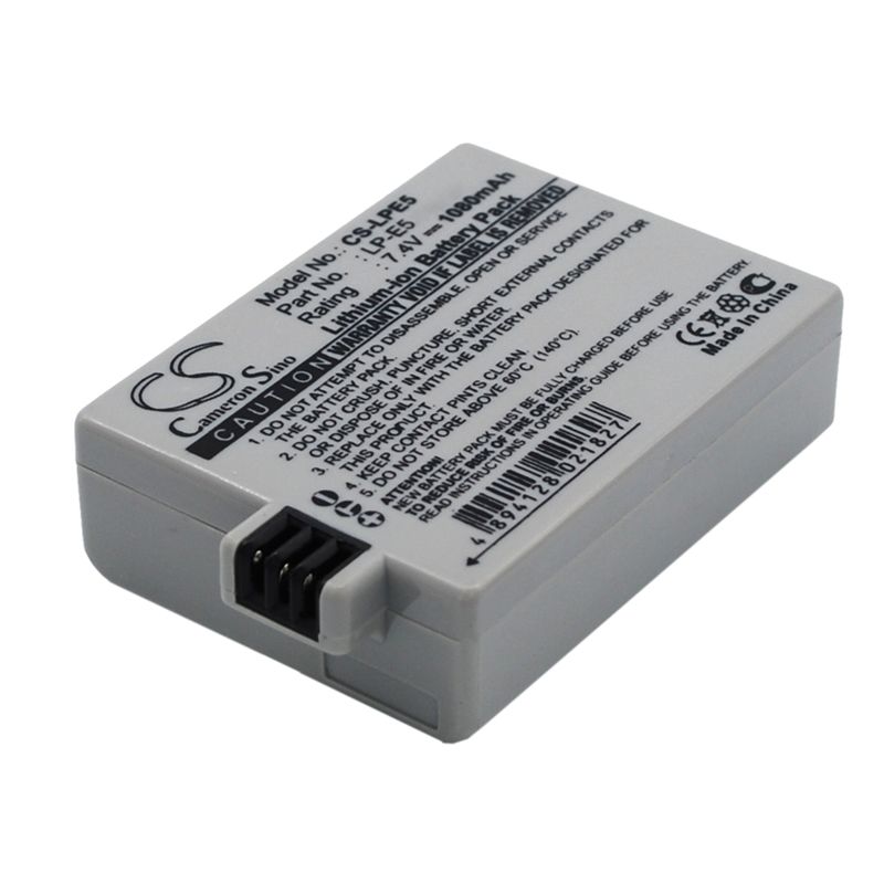 Li-ion Battery Fits Canon, Eos 1000d, Eos 450d, Eos 500d 7.4v, 1080mah Camera Cameron Sino Technology Limited