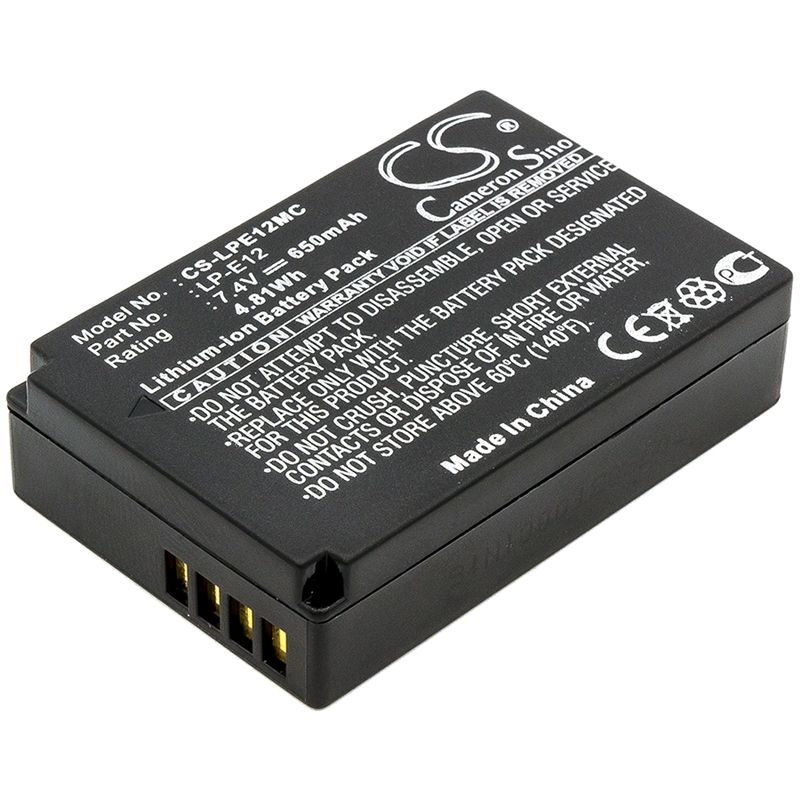 Li-ion Battery fits Canon, Eos 100d, Eos M, Eos M2 7.4V, 650mAh Camera Cameron Sino Technology Limited