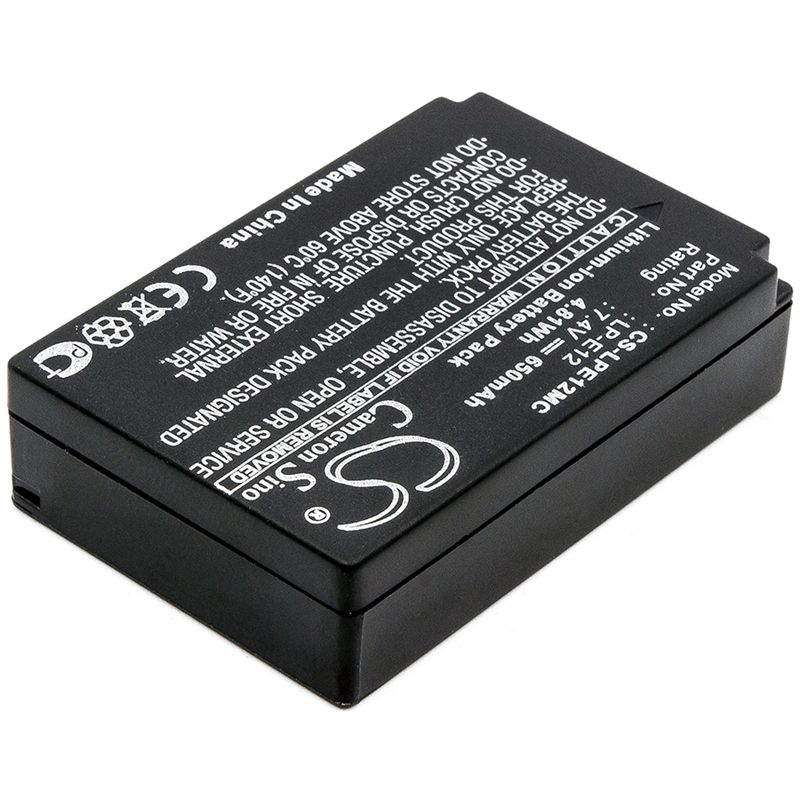 Li-ion Battery fits Canon, Eos 100d, Eos M, Eos M2 7.4V, 650mAh Camera Cameron Sino Technology Limited