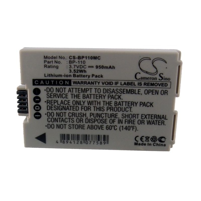 Li-ion Battery Fits Canon, Legria Hf R206, Legria Hf R26, Legria Hf R28 3.7v, 950mah Camera Cameron Sino Technology Limited