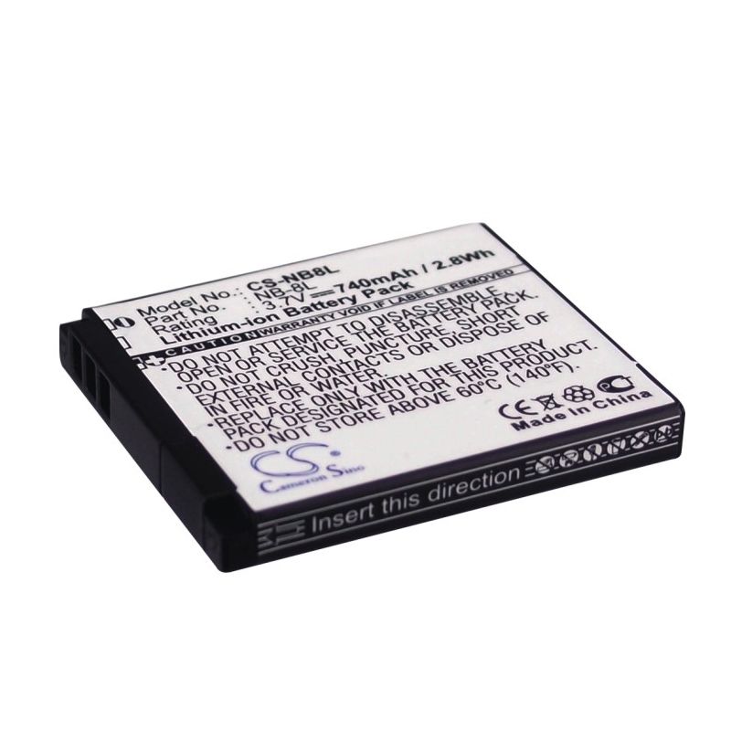 Li-ion Battery Fits Canon, Powershot A2200, Powershot A3000, Powershot A3000 Is 3.7v, 740mah Camera Cameron Sino Technology Limited