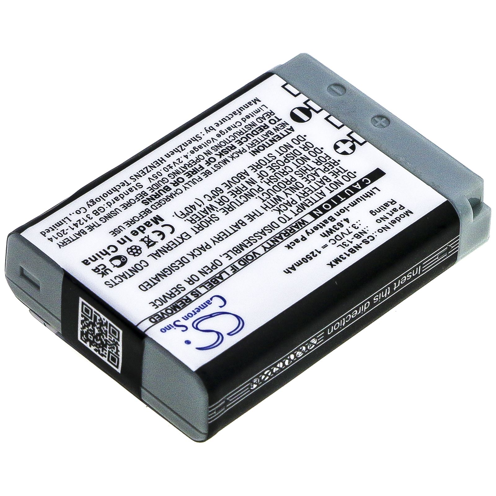Li-ion Battery fits Canon, Powershot G5x, Powershot G5x M2, Powershot G7x 3.7V, 1250mAh Camera Cameron Sino Technology Limited
