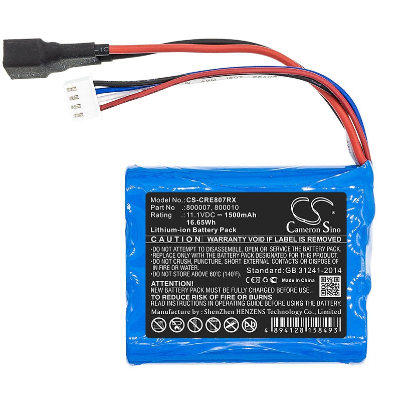 Li-ion Battery fits Carrera, 800007, 800010 11.1V, 1500mAh Cars Cameron Sino Technology Limited