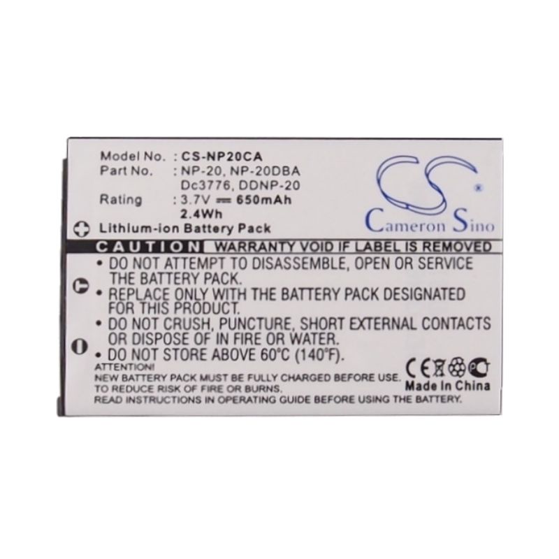 Li-ion Battery Fits Casio, Exilim Card Ex-s880, Exilim Card Ex-s880bk, Exilim Card Ex-s880rd 3.7v, 650mah Camera Cameron Sino Technology Limited