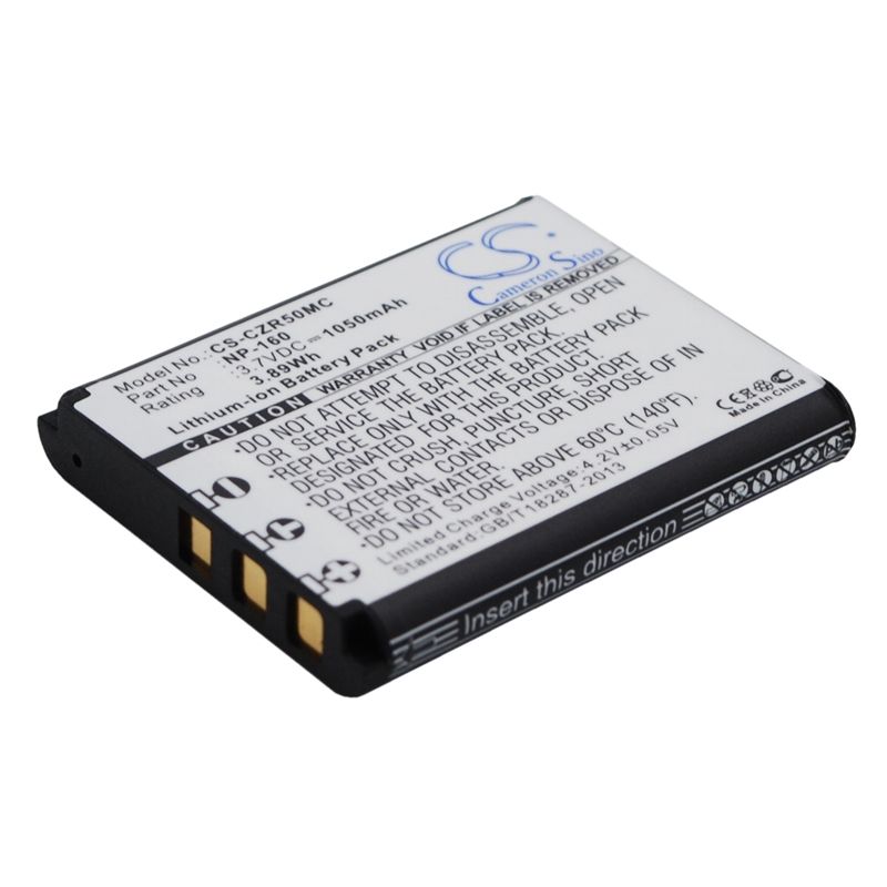 Li-ion Battery fits Casio, Exilim Ex-fc500, Exilim Ex-zr50, Exilim Ex-zr55 3.7V, 1050mAh Camera Cameron Sino Technology Limited