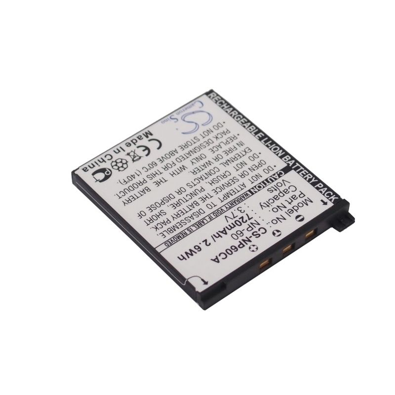 Li-ion Battery fits Casio, Exilim Ex-fs10, Exilim Ex-fs10be, Exilim Ex-fs10gy 3.7V, 720mAh Camera Cameron Sino Technology Limited