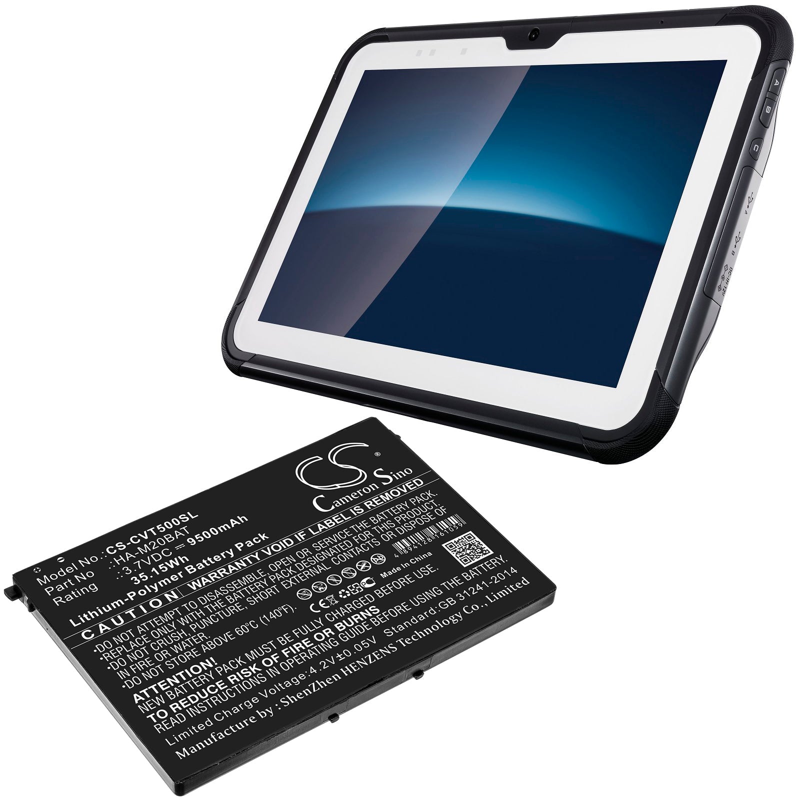 Li-ion Battery fits Casio, Ha-m20bat 3.7V, 9500mAh Tablet Cameron Sino Technology Limited