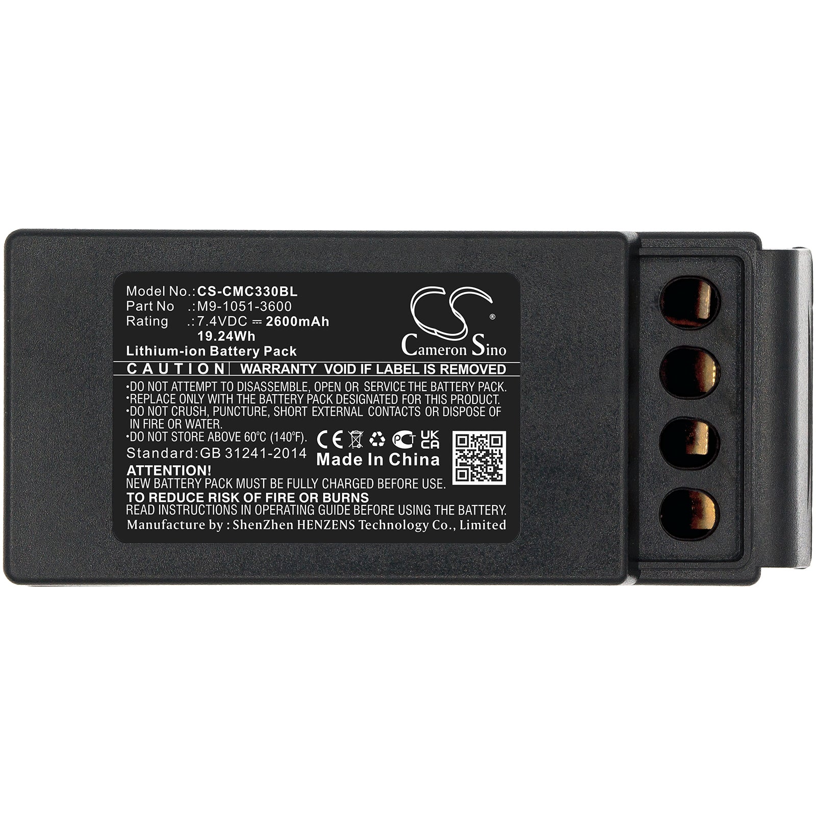 Li-ion Battery fits Cavotec, Mc3300 7.4V, 2600mAh Crane Remote Control Cameron Sino Technology Limited