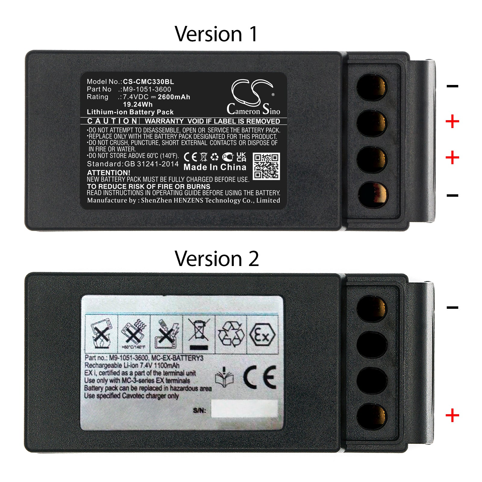 Li-ion Battery fits Cavotec, Mc3300 7.4V, 2600mAh Crane Remote Control Cameron Sino Technology Limited