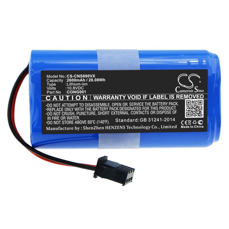 Li-ion Battery fits Cecotec, Cong0001 10.8V, 2600mAh Vacuum Cameron Sino Technology Limited