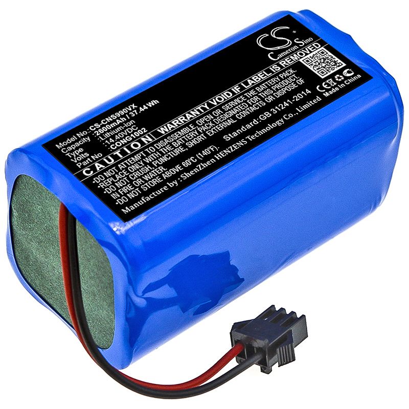 Li-ion Battery fits Cecotec, Conga 1090, Conga 1190 14.4V, 2600mAh Vacuum Cameron Sino Technology Limited