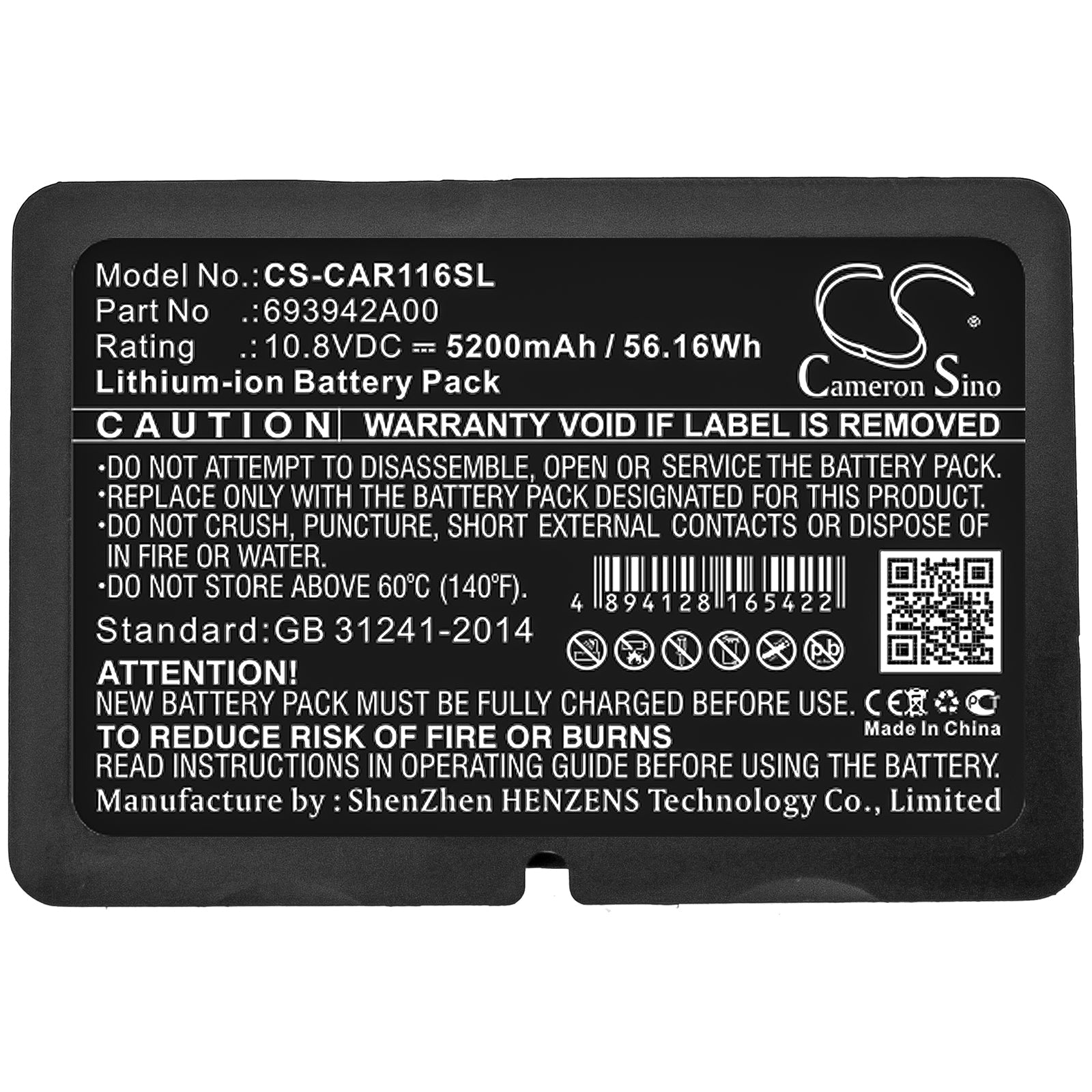 Li-ion Battery fits Chauvin Arnoux, C.a 6116n, C.a 6117 10.8V, 5200mAh Equipment & Survey & Test Cameron Sino Technology Limited