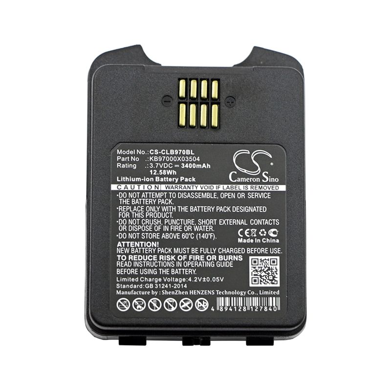Li-ion Battery fits Cipherlab, 9700 3.7V, 3400mAh Barcode Scanner Cameron Sino Technology Limited