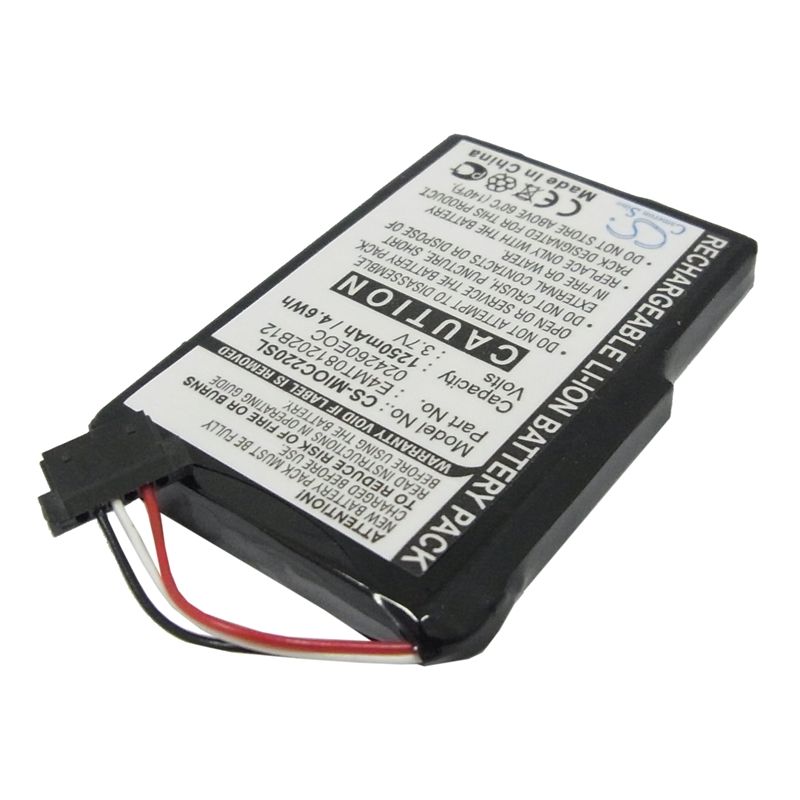 Li-ion Battery fits Clarion, Map 770, Map770, Map780 3.7V, 1250mAh GPS & Navigator Cameron Sino Technology Limited