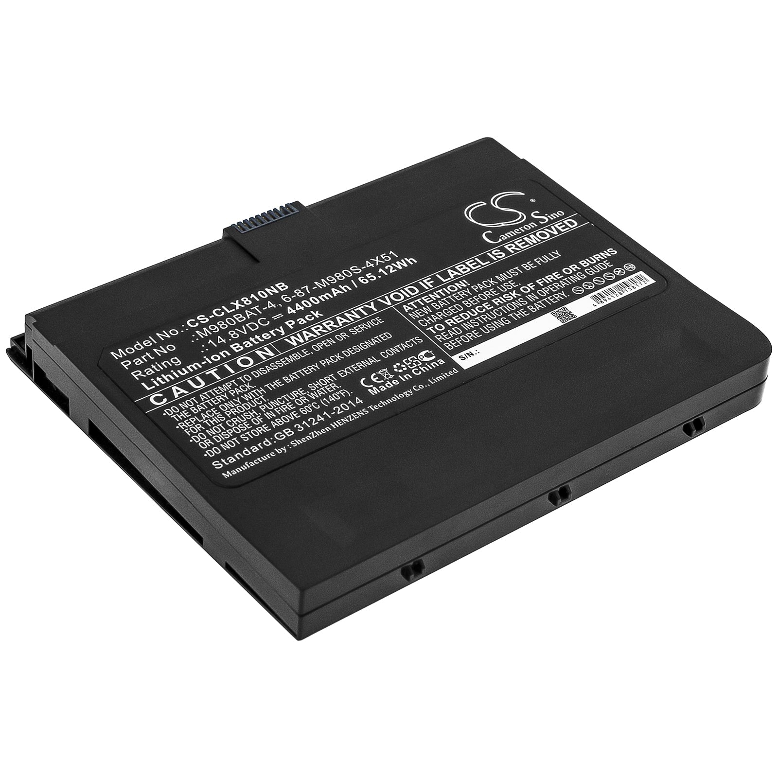 Li-ion Battery fits Clevo, 6-87-m980s-4x51, M980bat-4 14.8V, 4400mAh Computer Cameron Sino Technology Limited (Suspended)