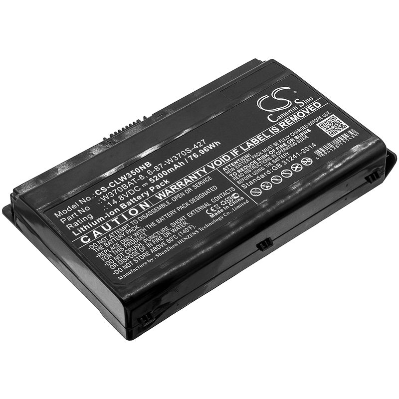 Li-ion Battery fits Clevo, G508ii, K590s 14.8V, 5200mAh Notebook & Laptop Cameron Sino Technology Limited