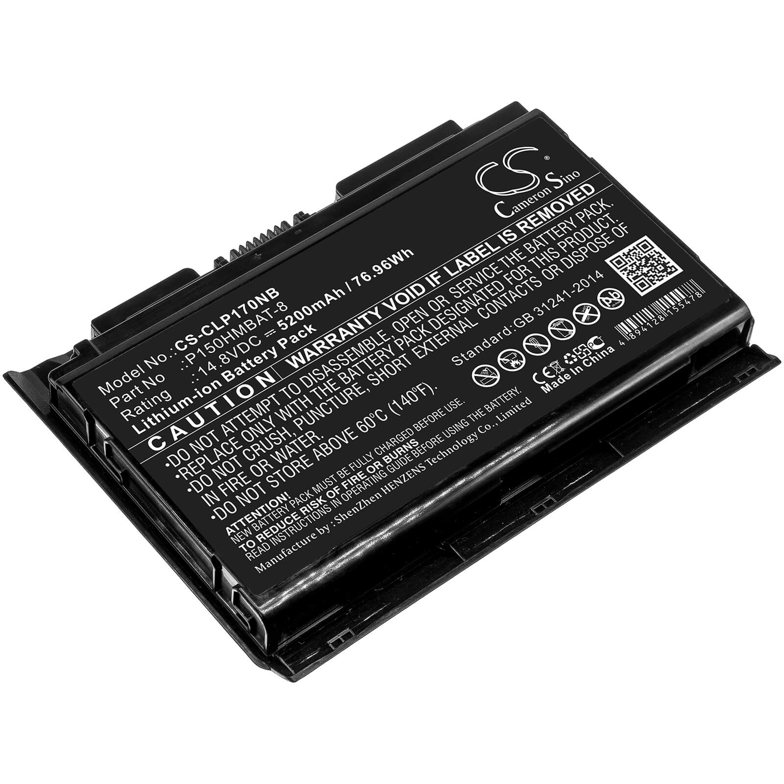 Li-ion Battery fits Clevo, Nexoc G505, P170hmx 14.8V, 5200mAh Notebook & Laptop Cameron Sino Technology Limited