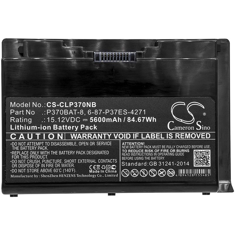 Li-ion Battery fits Clevo, P370em, P370em3 15.12V, 5600mAh Computer Cameron Sino Technology Limited (Suspended)