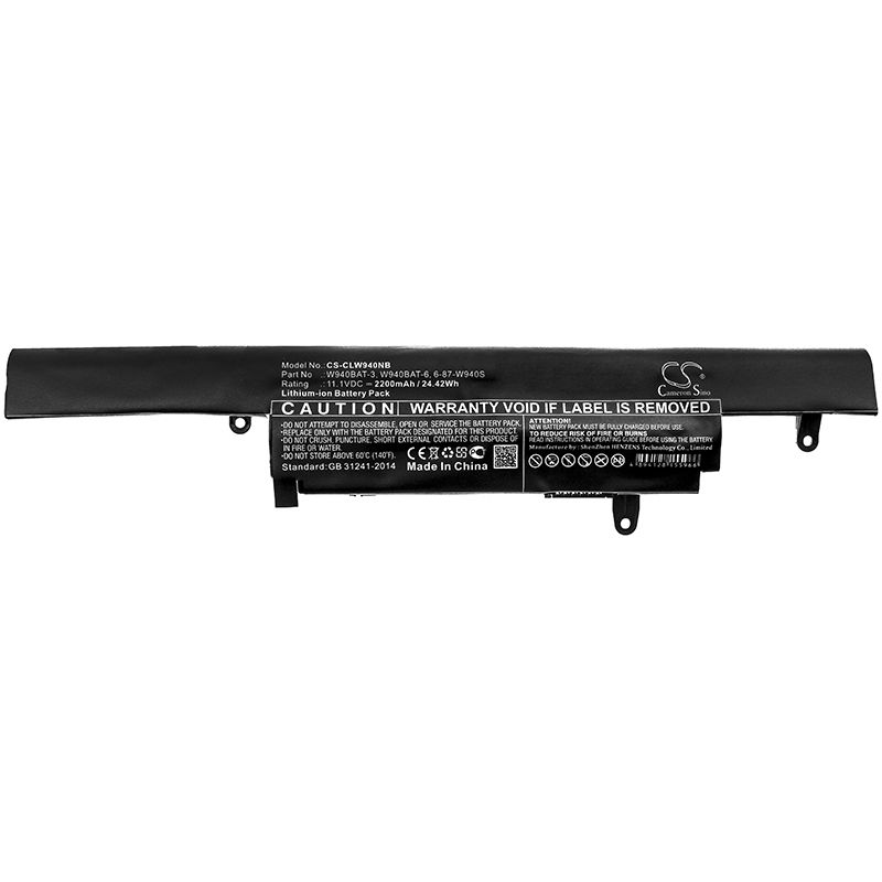 Li-ion Battery fits Clevo, Premium Tv Xs3210, W940s 11.1V, 2200mAh Notebook & Laptop Cameron Sino Technology Limited