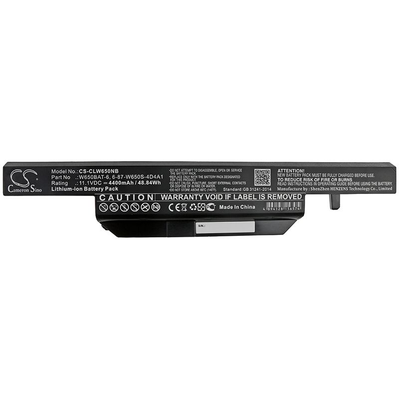 Li-ion Battery fits Clevo, S650sc, W650dc 11.1V, 4400mAh Notebook & Laptop Cameron Sino Technology Limited