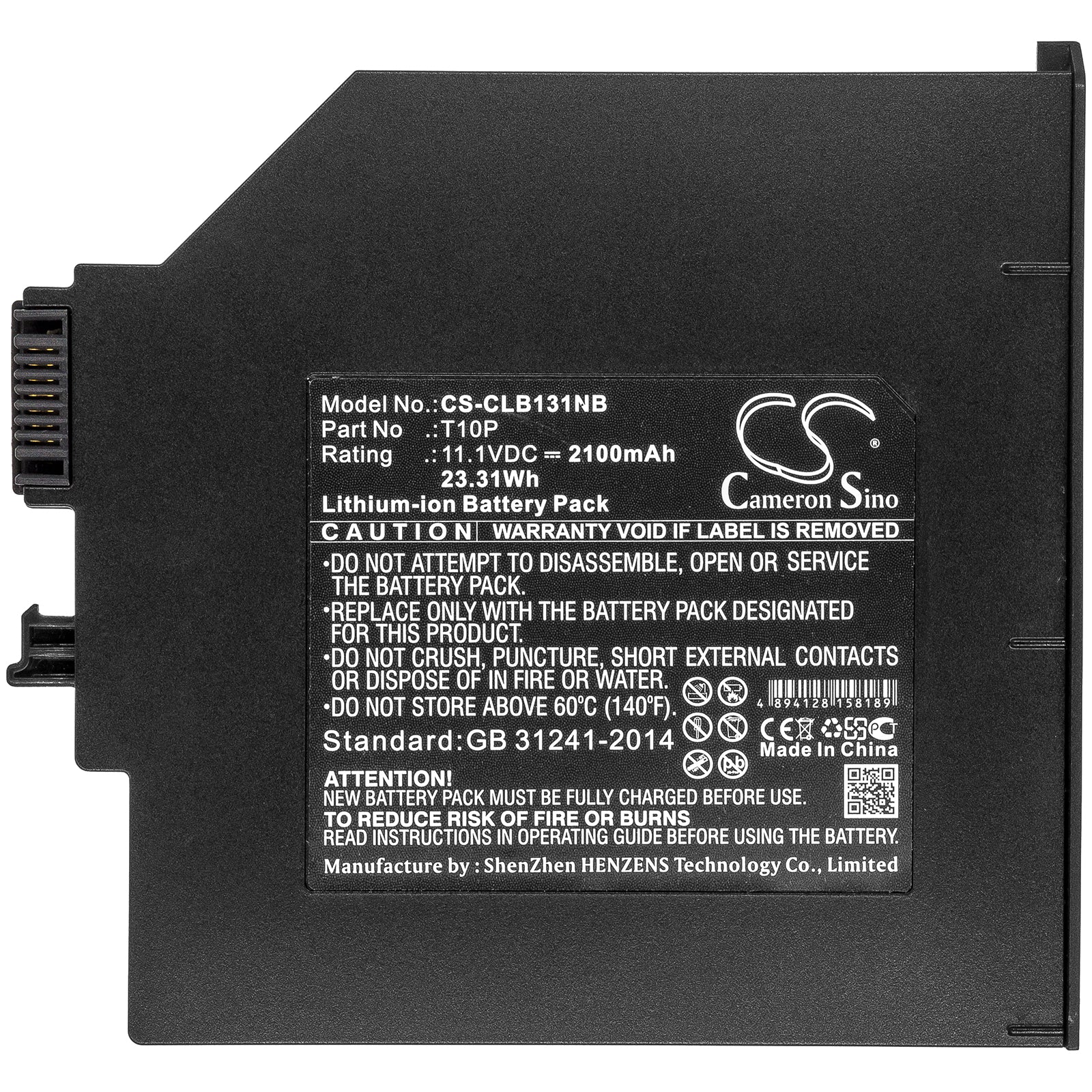 Li-ion Battery fits Clevo, T10p 11.1V, 2100mAh Notebook & Laptop Cameron Sino Technology Limited