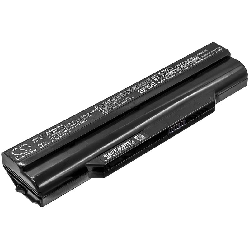 Li-ion Battery fits Clevo, W230, W230sd 11.1V, 5200mAh Notebook & Laptop Cameron Sino Technology Limited
