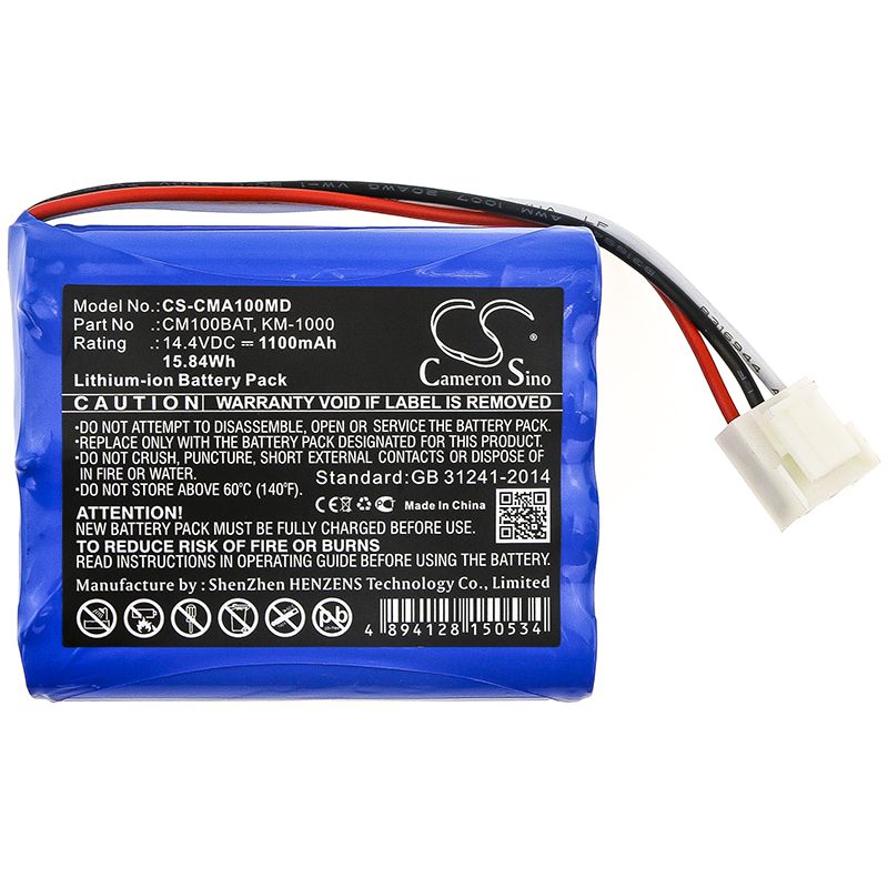 Li-ion Battery fits Comen, Cm100, Cm300 14.4V, 1100mAh Medical Cameron Sino Technology Limited
