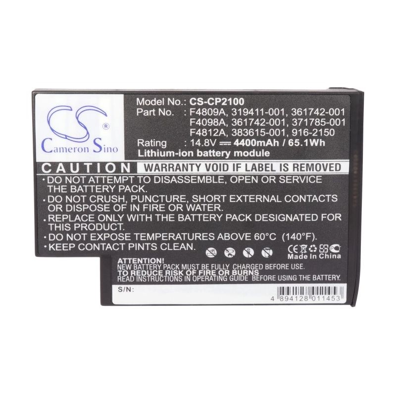 Li-ion Battery fits Compaq, Avilion Ze5634us-du916u, Omnibook Xe4, Omnibook Xe4000 14.8V, 4400mAh Notebook & Laptop Cameron Sino Technology Limited