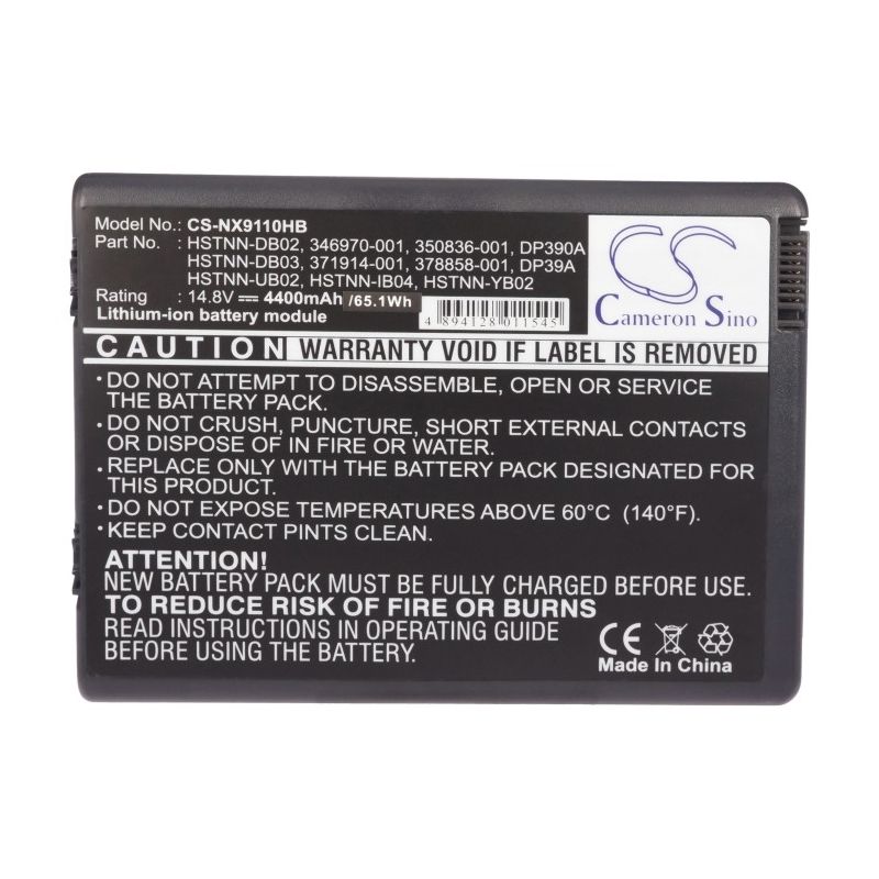 Li-ion Battery fits Compaq, business Notebook Nx9100, business Notebook Nx9100-pb705pa 14.8V, 4400mAh Computer Cameron Sino Technology Limited