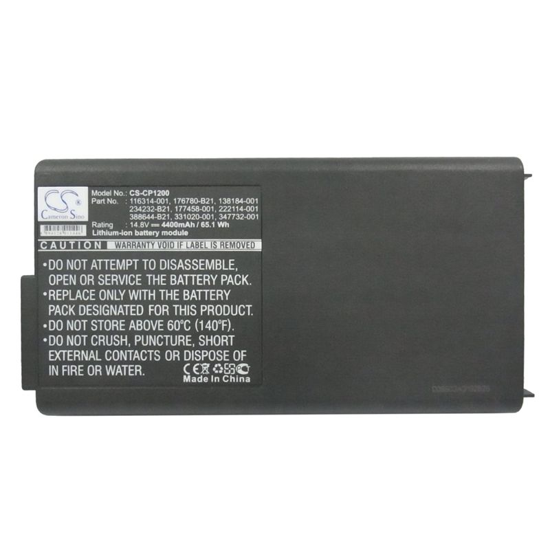 Li-ion Battery fits Compaq, presario 1200, presario 1200an, presario 1200ap 14.8V, 4400mAh Computer Cameron Sino Technology Limited