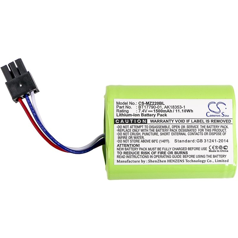 Li-ion Battery fits Comtec, Mx420l, Zebra, Mz220 7.4V, 1500mAh Portable Printer Cameron Sino Technology Limited