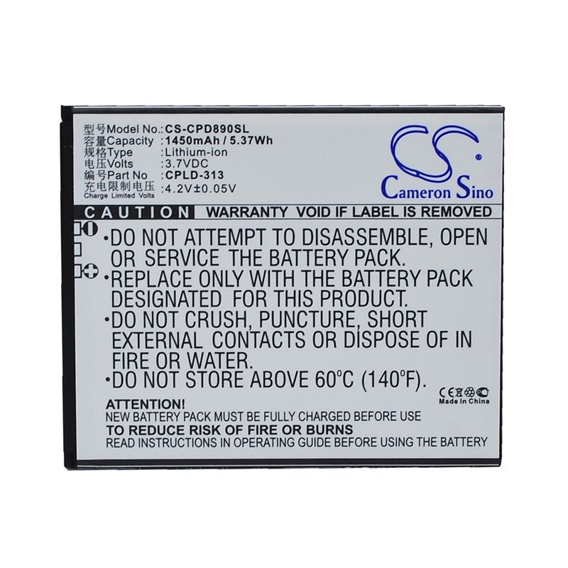 Li-ion Battery fits Coolpad, 4 mini,8908 3.7V, 1450mAh Communications Cameron Sino Technology Limited (Suspended)