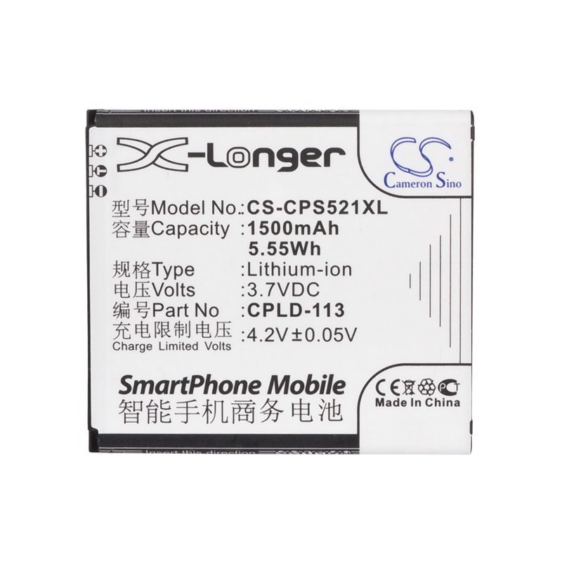 Li-ion Battery fits Coolpad, 5218d, 5218s,7236 3.7V, 1500mAh Mobile & SmartPhone Cameron Sino Technology Limited
