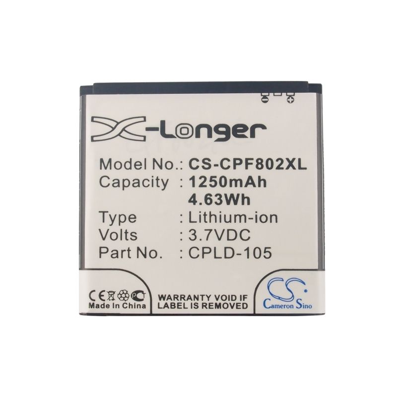 Li-ion Battery fits Coolpad, 8020+ 3.7V, 1250mAh Communications Cameron Sino Technology Limited (Suspended)