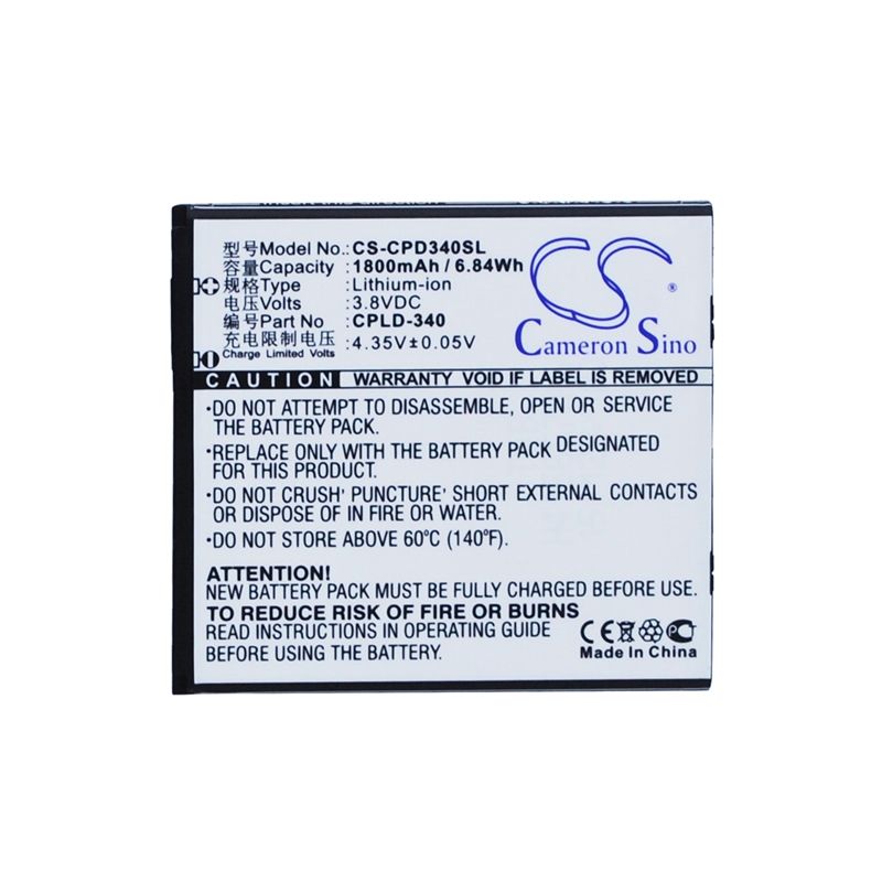 Li-ion Battery fits Coolpad, 8702d 3.8V, 1800mAh Communications Cameron Sino Technology Limited (Suspended)