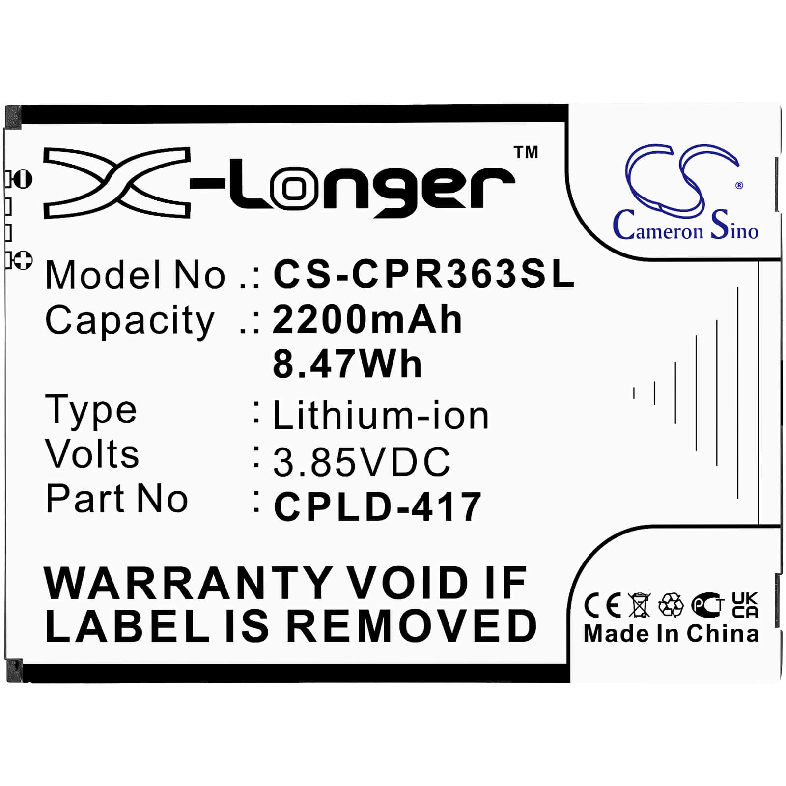 Li-ion Battery fits Coolpad, Btr3635a, Defiant 3.85V, 2200mAh Mobile & SmartPhone Cameron Sino Technology Limited
