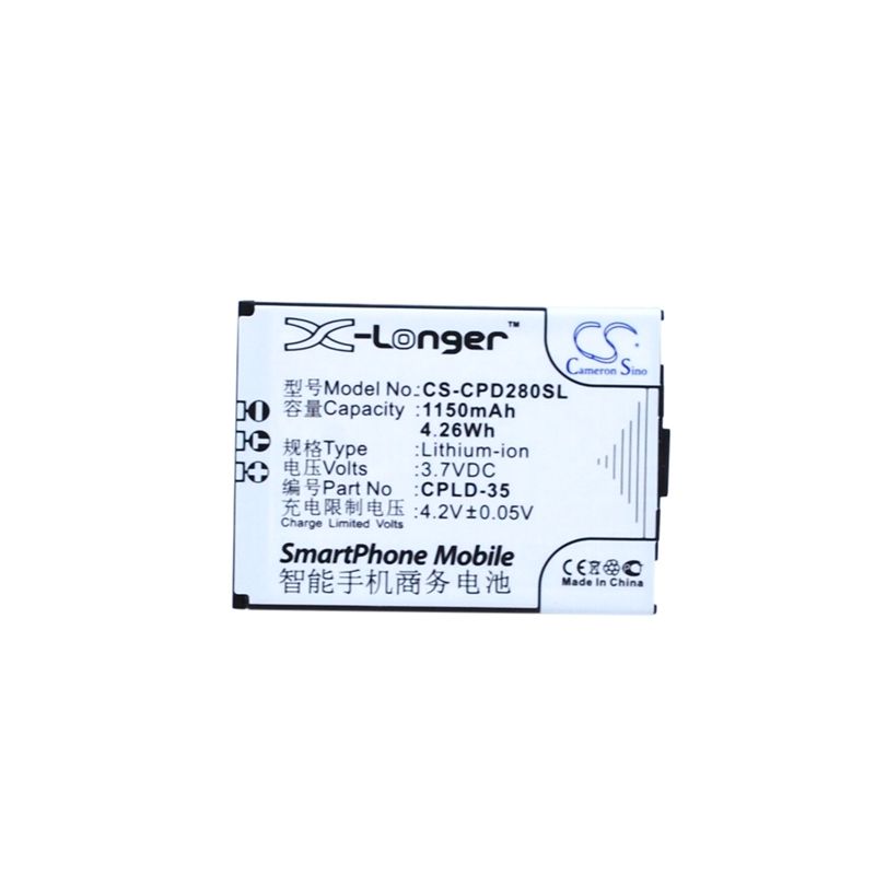 Li-ion Battery fits Coolpad, d280, d520, e200 3.7V, 1150mAh Mobile & SmartPhone Cameron Sino Technology Limited
