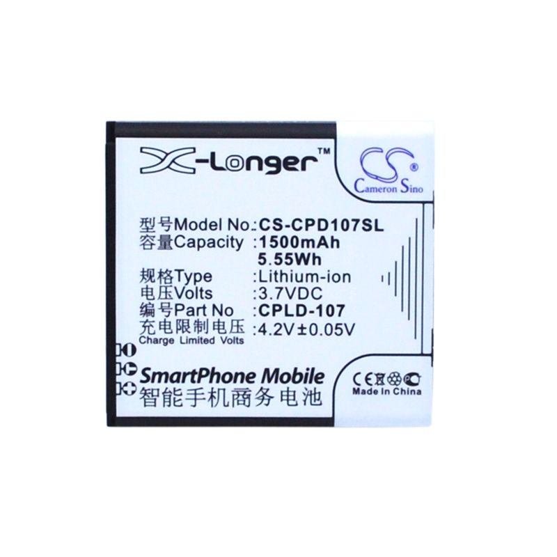 Li-ion Battery fits Coolpad,5108,5109,5211 3.7V, 1500mAh Mobile & SmartPhone Cameron Sino Technology Limited