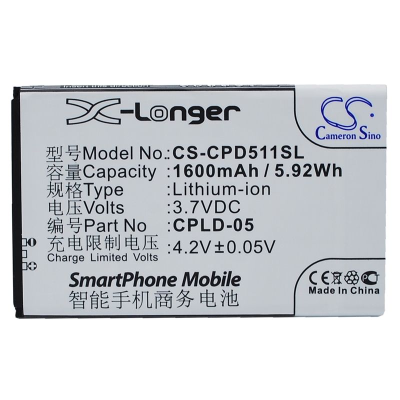 Li-ion Battery fits Coolpad,5110,8022 3.7V, 1600mAh Communications Cameron Sino Technology Limited (Suspended)
