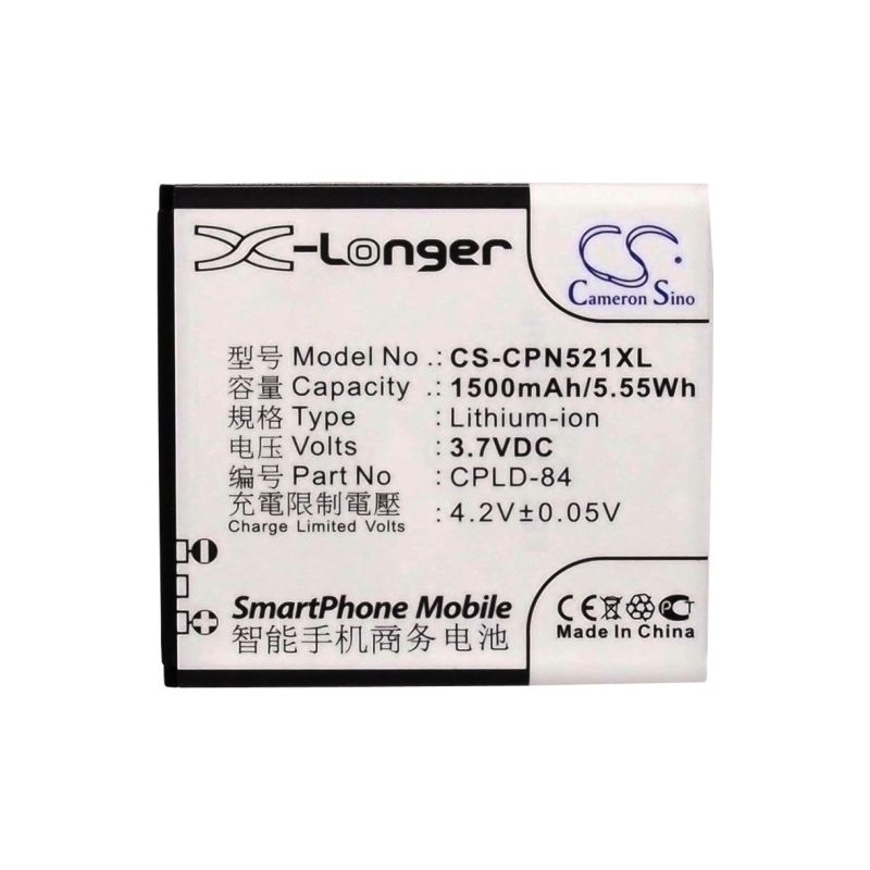 Li-ion Battery fits Coolpad,5210,7235 3.7V, 1500mAh Communications Cameron Sino Technology Limited (Suspended)