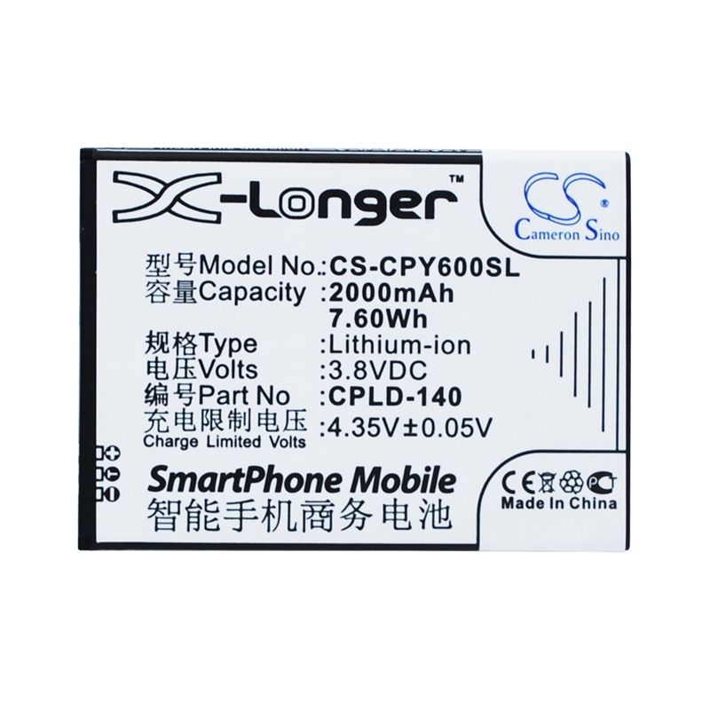 Li-ion Battery fits Coolpad,5316,8713, y60-w 3.8V, 2000mAh Communications Cameron Sino Technology Limited (Suspended)