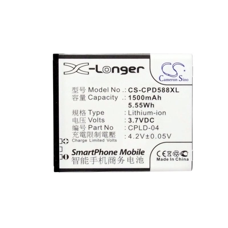 Li-ion Battery fits Coolpad,5880 3.7V, 1500mAh Mobile & SmartPhone Cameron Sino Technology Limited